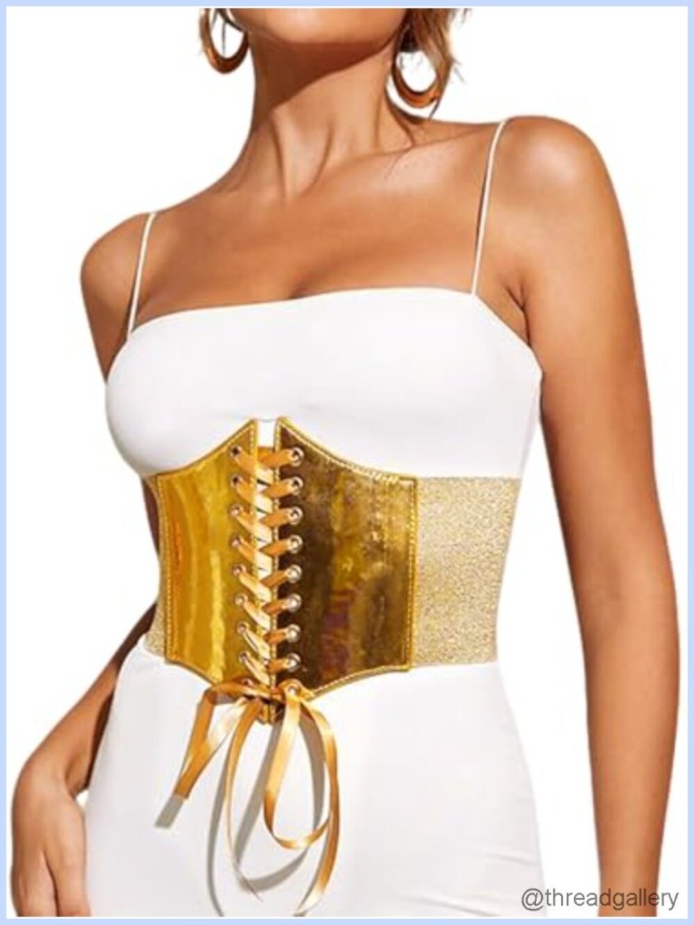 Tgirls Women Corset Belt Elastic Leather Wide Cinch Waspie Waistband for Dress